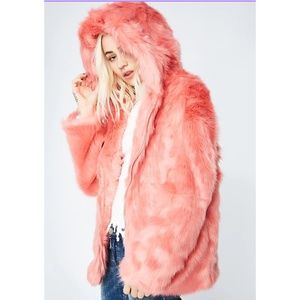 Peach Fuzz Fur Zip Jacket